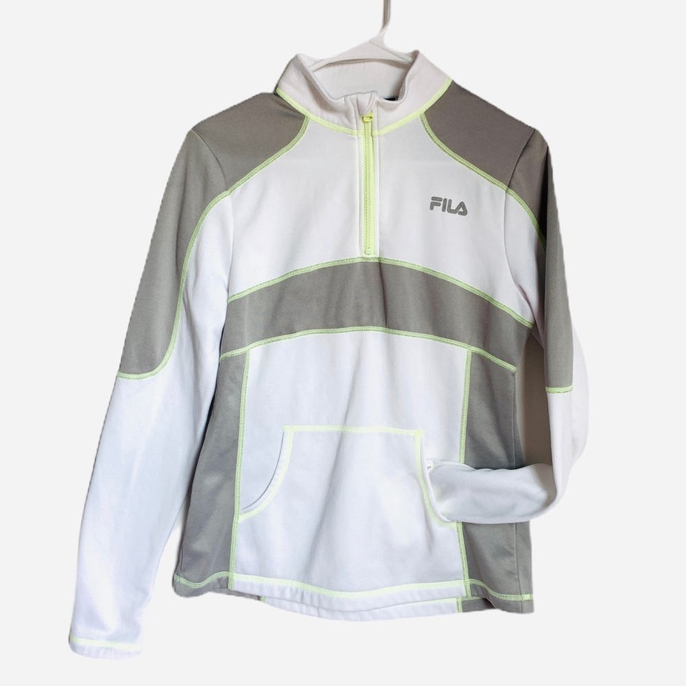 Fila 1/4 Zip Pocket Pullover‎ Hoodie Jacket Fleece